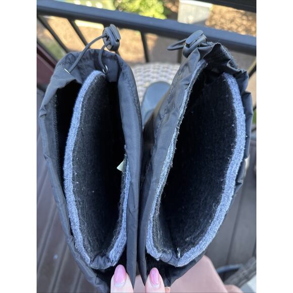 SOREL SNOWLION Black Nylon Rubber Insulated Snow BOOTS NL1082-010 Womens 9 Lined - Picture 9 of 16